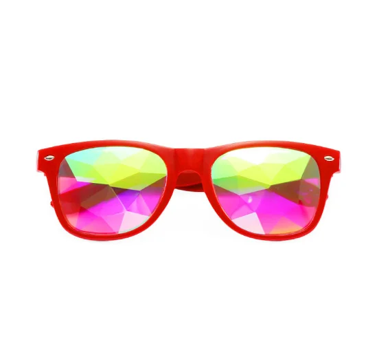 2023 Hot Fashion Glasses Rave Men Women Square Shape Kaleidoscope Sunglasses Party Psychedelic Prism Refractive Lens  Sunglasses