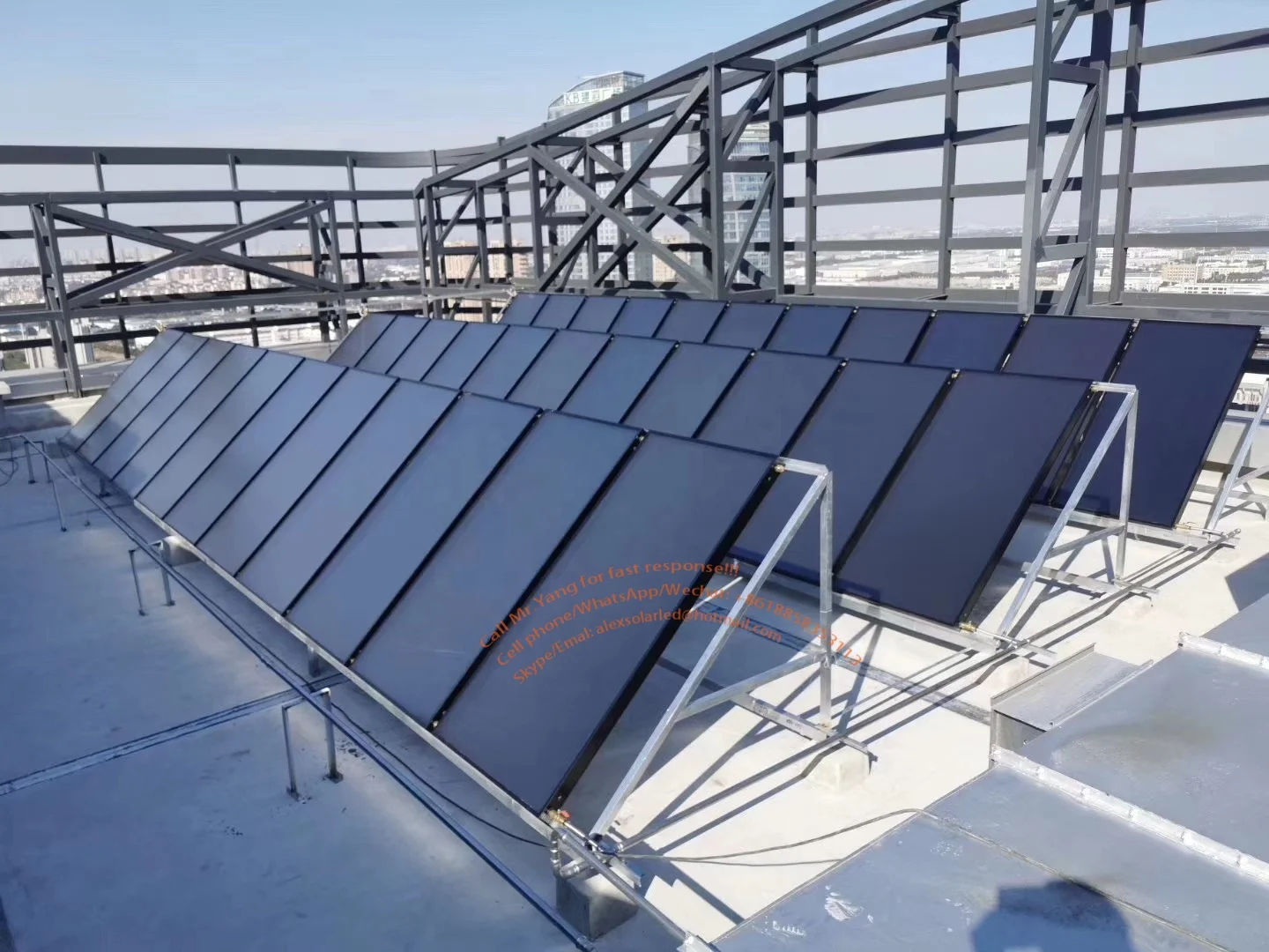 2 Sq.m  3 Sq.m  Titanium Blue Coated Flat Plate Solar Thermal Panel copper pipe Solar Collector