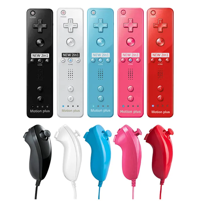 2 in 1 For Nintendo Wii Motion Plus Wireless game Remote Controller Built-in accelerated Motion plus sensor Silicone Skin Case