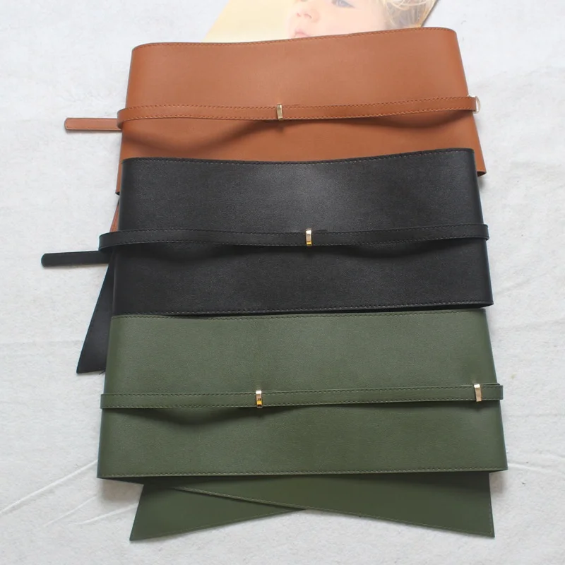 OUDINA Fashion Simple Coat Lifting Belt Buckle Decoration Pu Leather Belts & Accessories