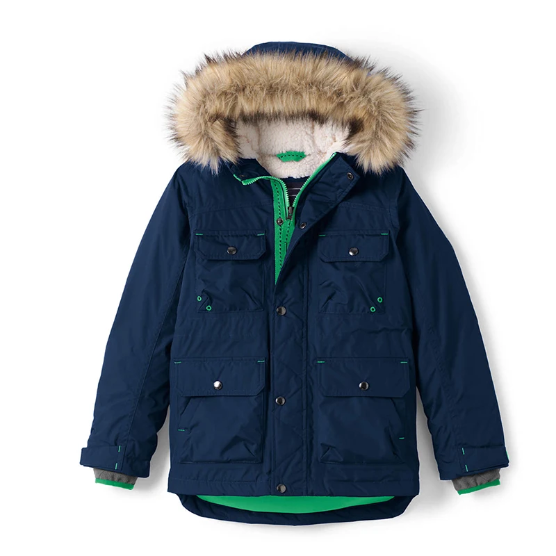 High Quality Unisex Children Parka Fur Infant Toddlers Hooded Coat Down And Feather Jacket