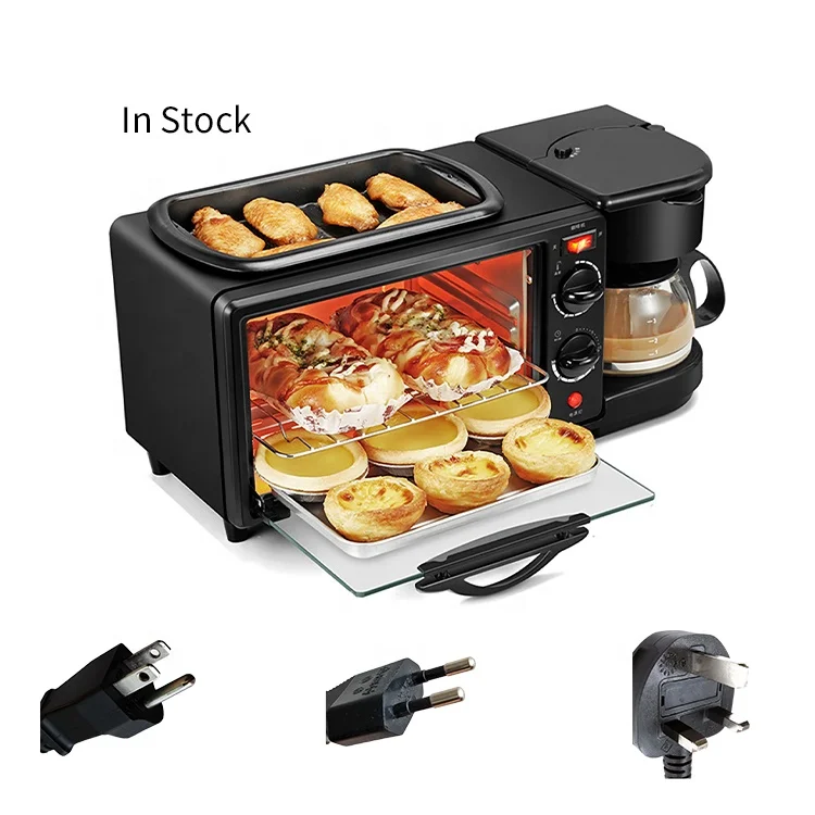 
 Дропшиппинг CB 3 в 1 машина для завтрака, подставка для завтрака, тостер, Кофеварка, духовка, сковорода, аксессуары  