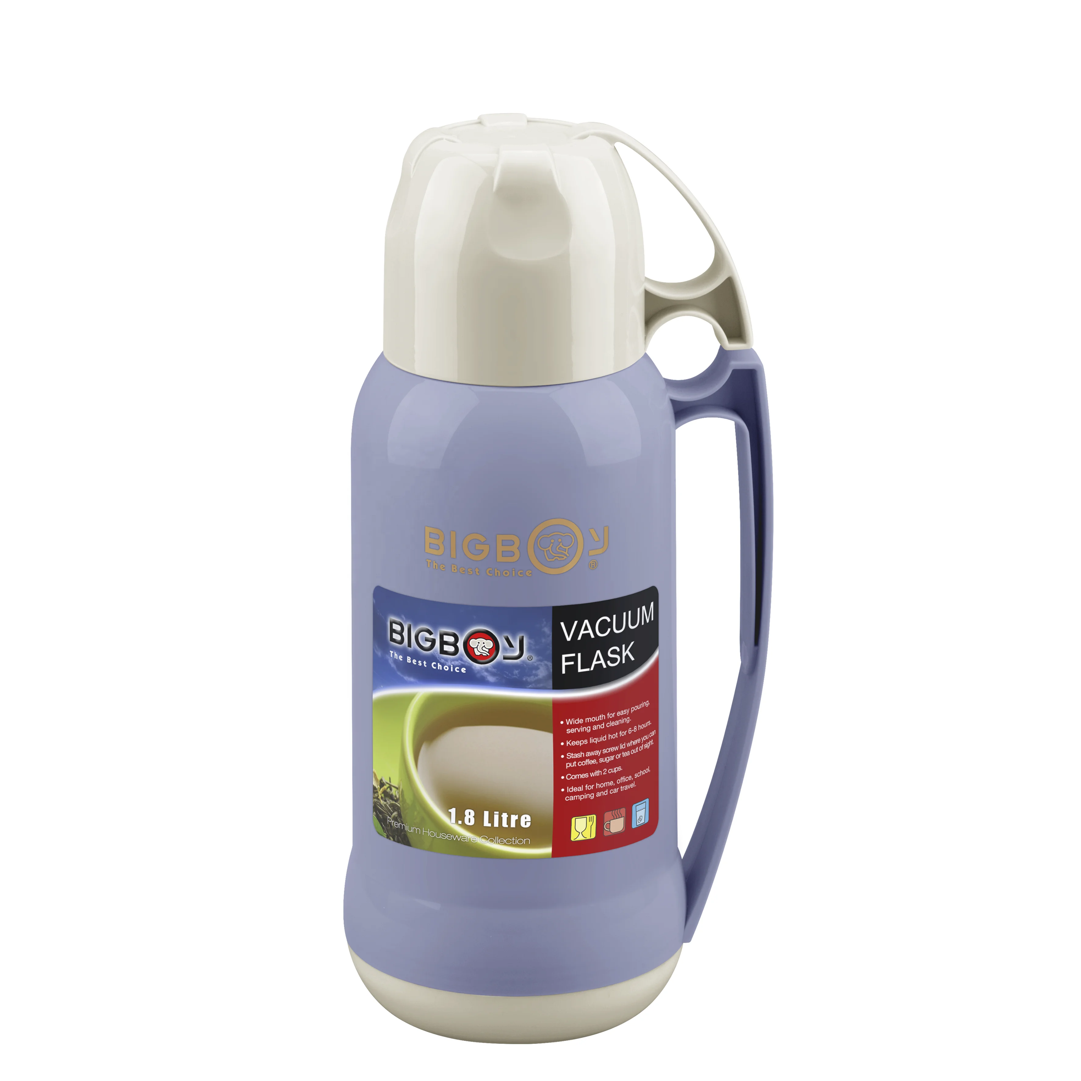 Термос BIGBOY с двойными стенками, стеклянная вакуумная фляжка, 0,45-1,8 л