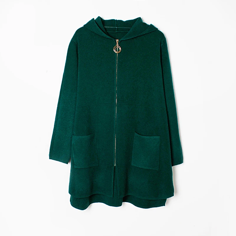 
Oversize Long Sleeves Hoodie Knitted Women Sweater Coat 