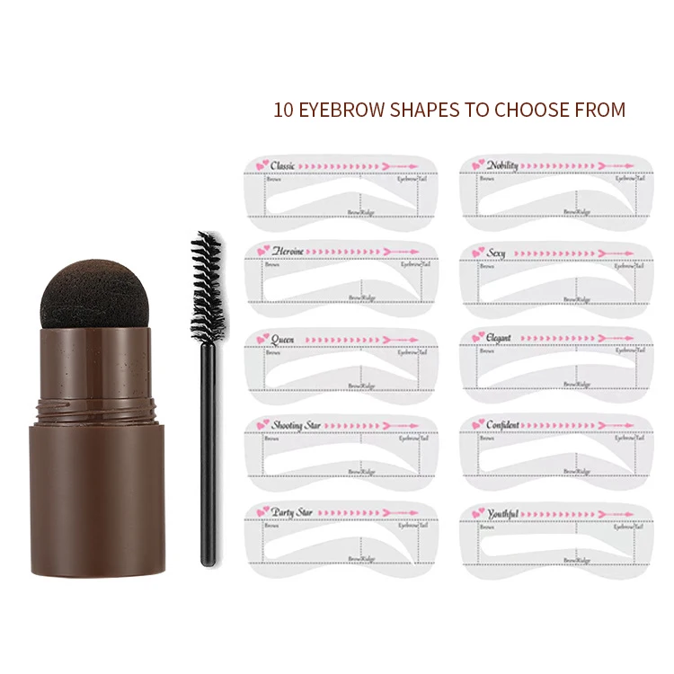 Wholesale Hair Line Shadow Powder Brow Henna Powder Private Label Eyebrow Stamp and Stencil Kit