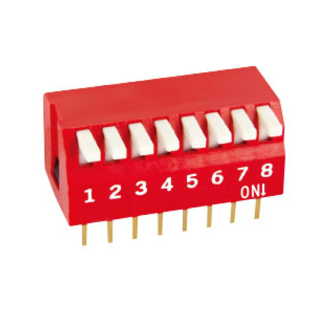 12-позиционный красный мини-переключатель для пианино 2,54 мм
