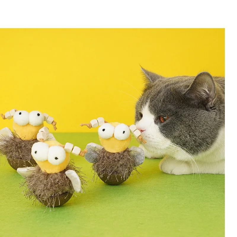 High quality small bee tumbler SilverVine catnip ball cat toy