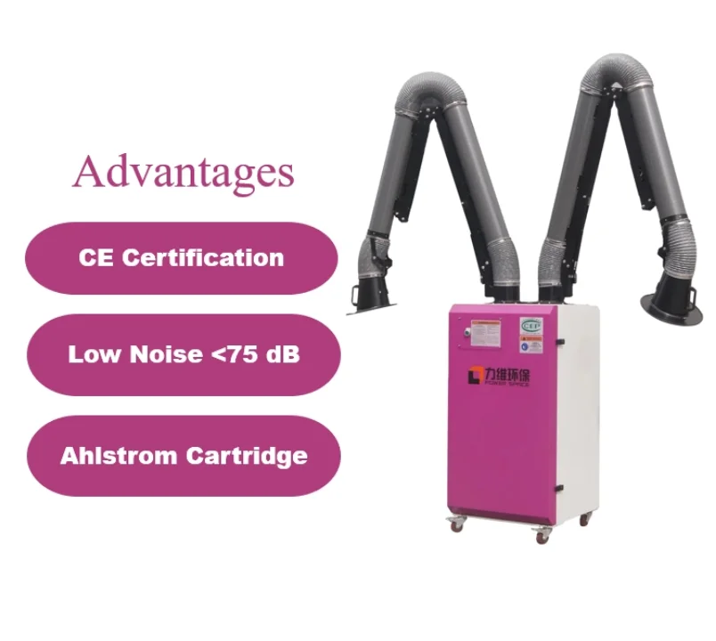 High quality industrial pulse jet mobile dust collector smoke absorber fume extraction system