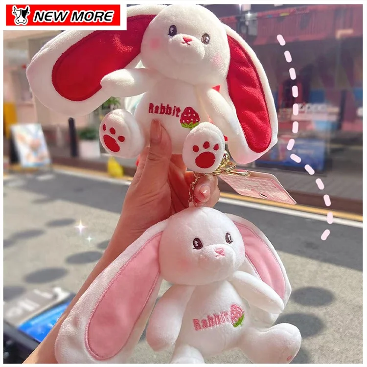 Wholesale Cute Rabbit Toy Plush Keychain Bag Pendant Stuffed Animal Bunny Doll Key Ring