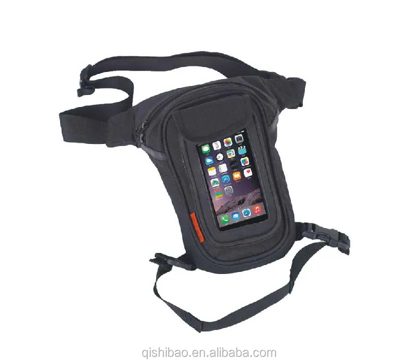 
fashion black men motorcycle leg bag waterproof oxford waist drop thigh pouch mobile phone bag for motocross and bikers 