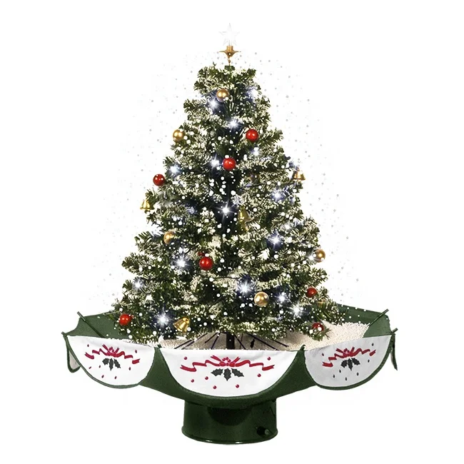 Wholesale european market christmas picks snow cone green snow Christmas tree umbrella
