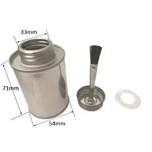 Round Tin Cans With Brush For Glue With Different Size
