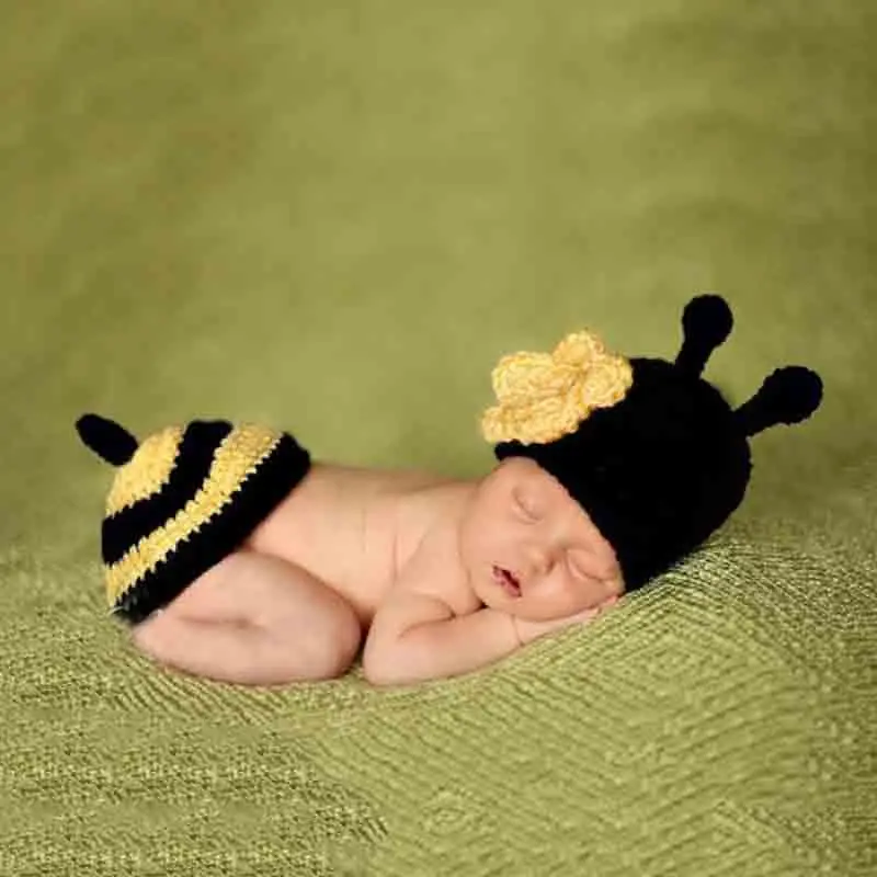 Cute Newborn Baby Photoshoot Clothing Cartoon Animal Wool Knitting Knitted Crochet Clothes for Infant Photography Props