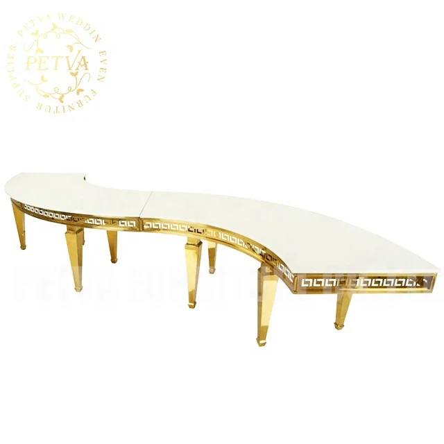 Wedding furniture gold stainless tseel legs dining round tables for events reception