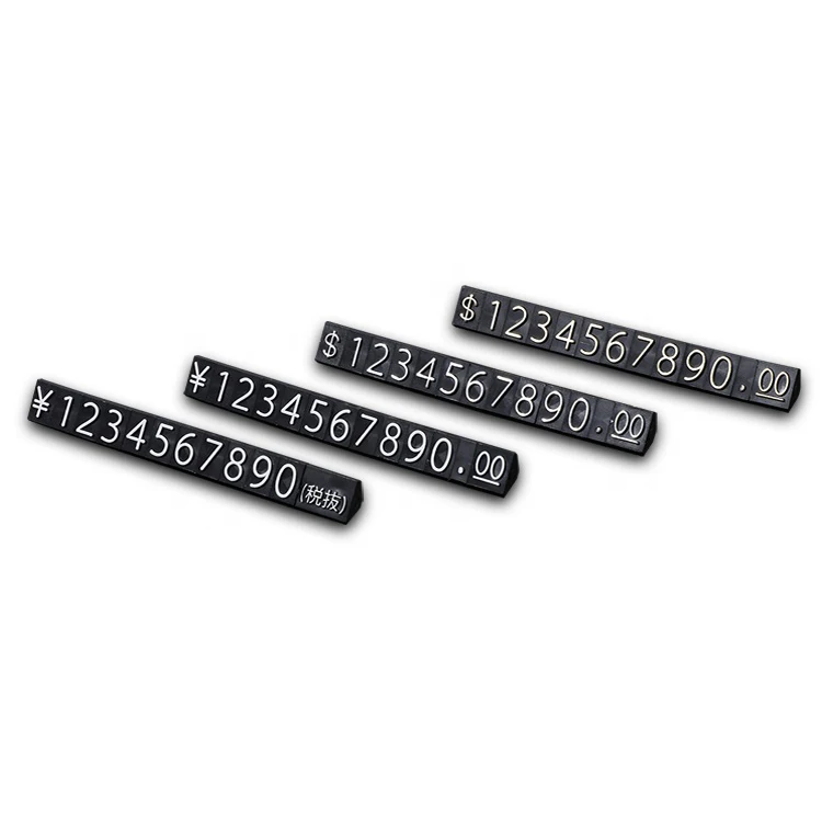 Assembly Waterproof Plastic Price Tag Display Cube Combined Number Rack Vinyl Material Jewelry Pricing Dollar Numeral Displays