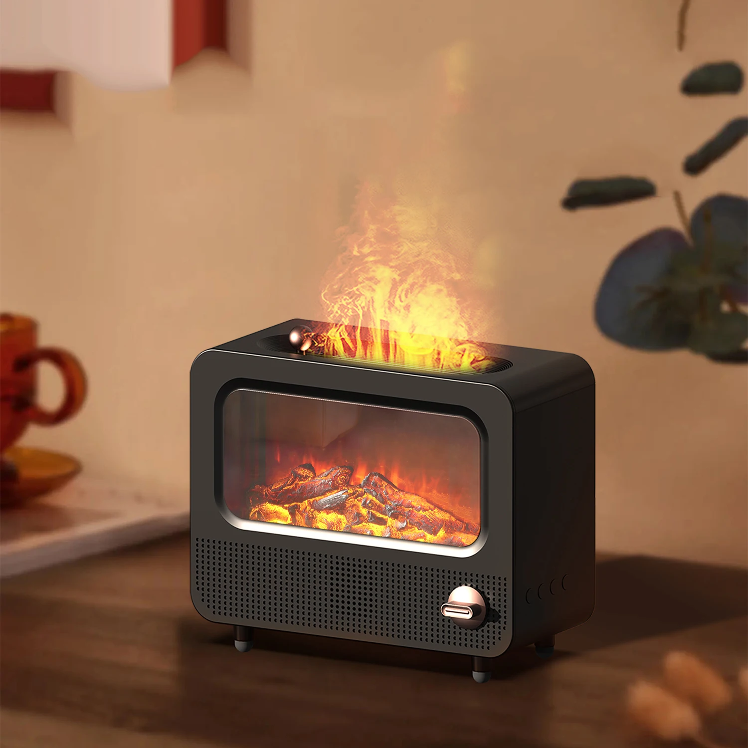 Flame Aromatherapy Machine Wireless Speaker 260ml Humidifier Large Capacity Ultrasonic Aroma Diffuser  Ultrasonic Humidifier