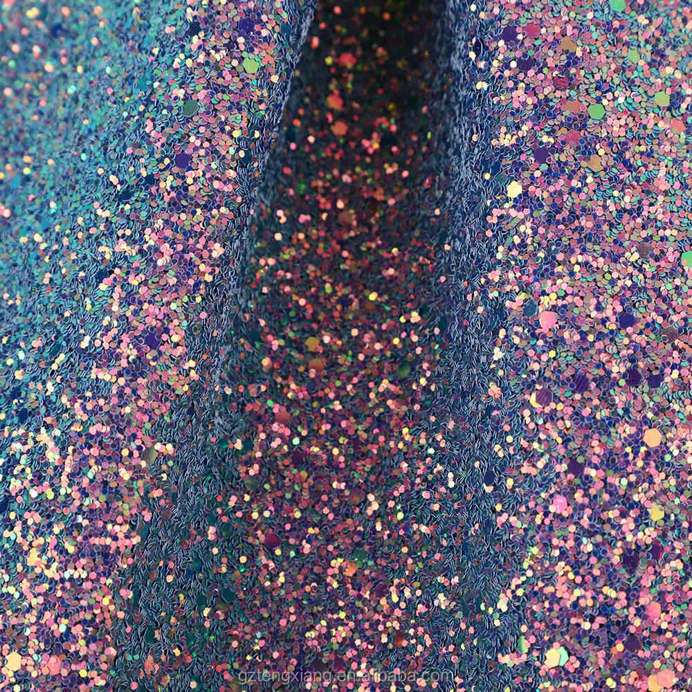Shining Artificial Materials rainbow Pu Leather Glittering Holographic