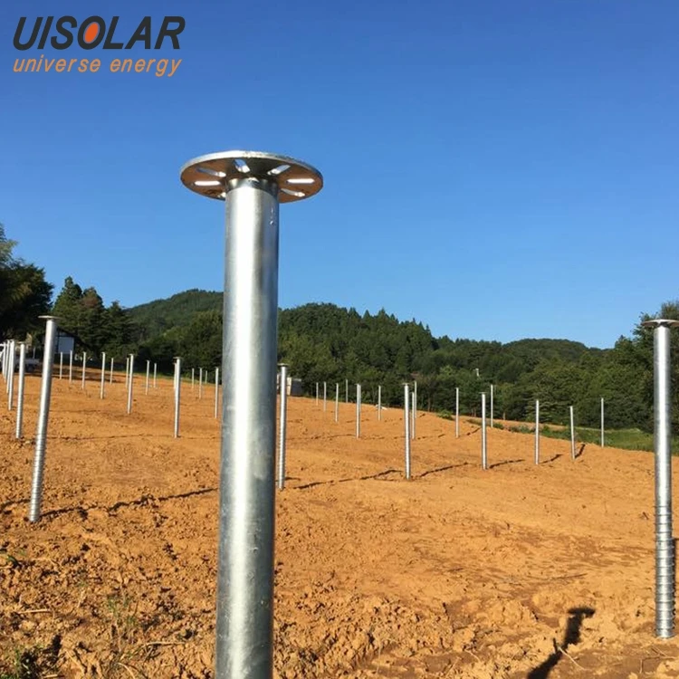 UISOLAR High Quality 76MM Q235 Galvanized Steel Earth Anchor Ground Screw Piles With Flange For House Foundations