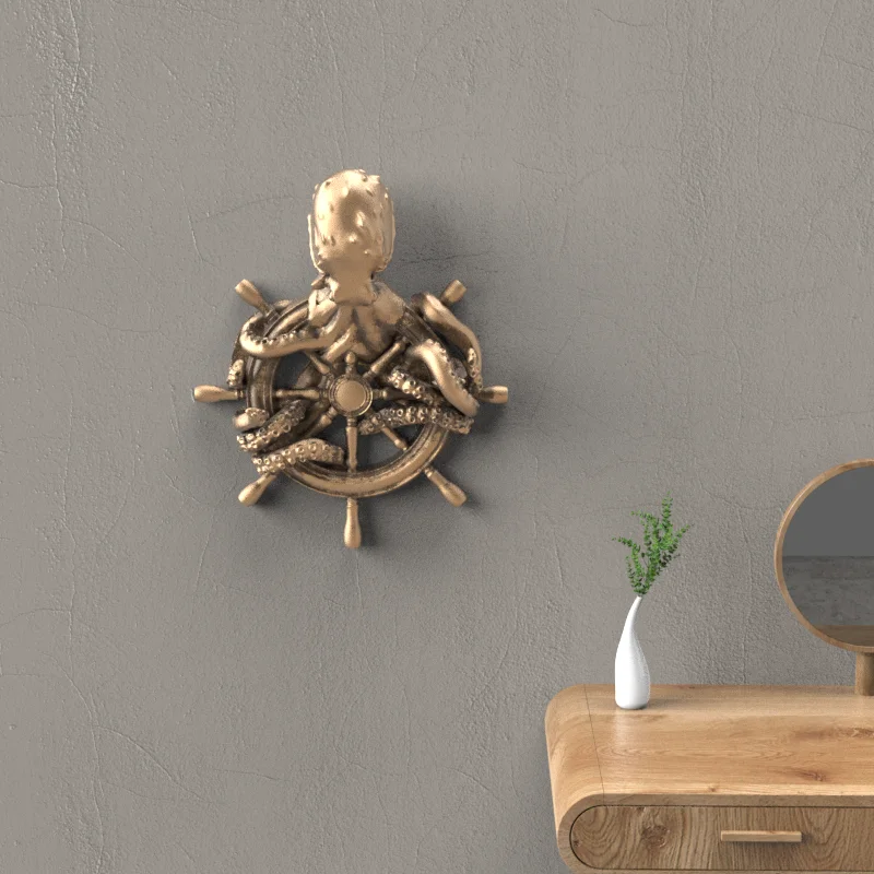 Wholesale Hot Quality Assurance wall hanging decor art custom resin Wall Mounted Animal Head big octopus wall Mounted