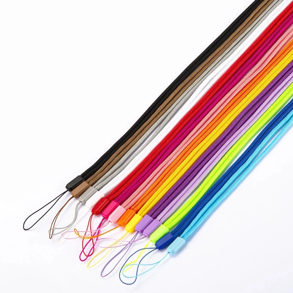 Colorful Polyester Braided long Lanyard Strap String neck Lanyard for mobile phone ID Name Tag Badge Holders work card