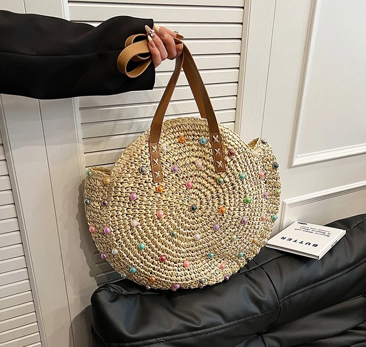 Stylish new handbags 2024 Light Lady Straw bags Lady High Quality Design Purses for women