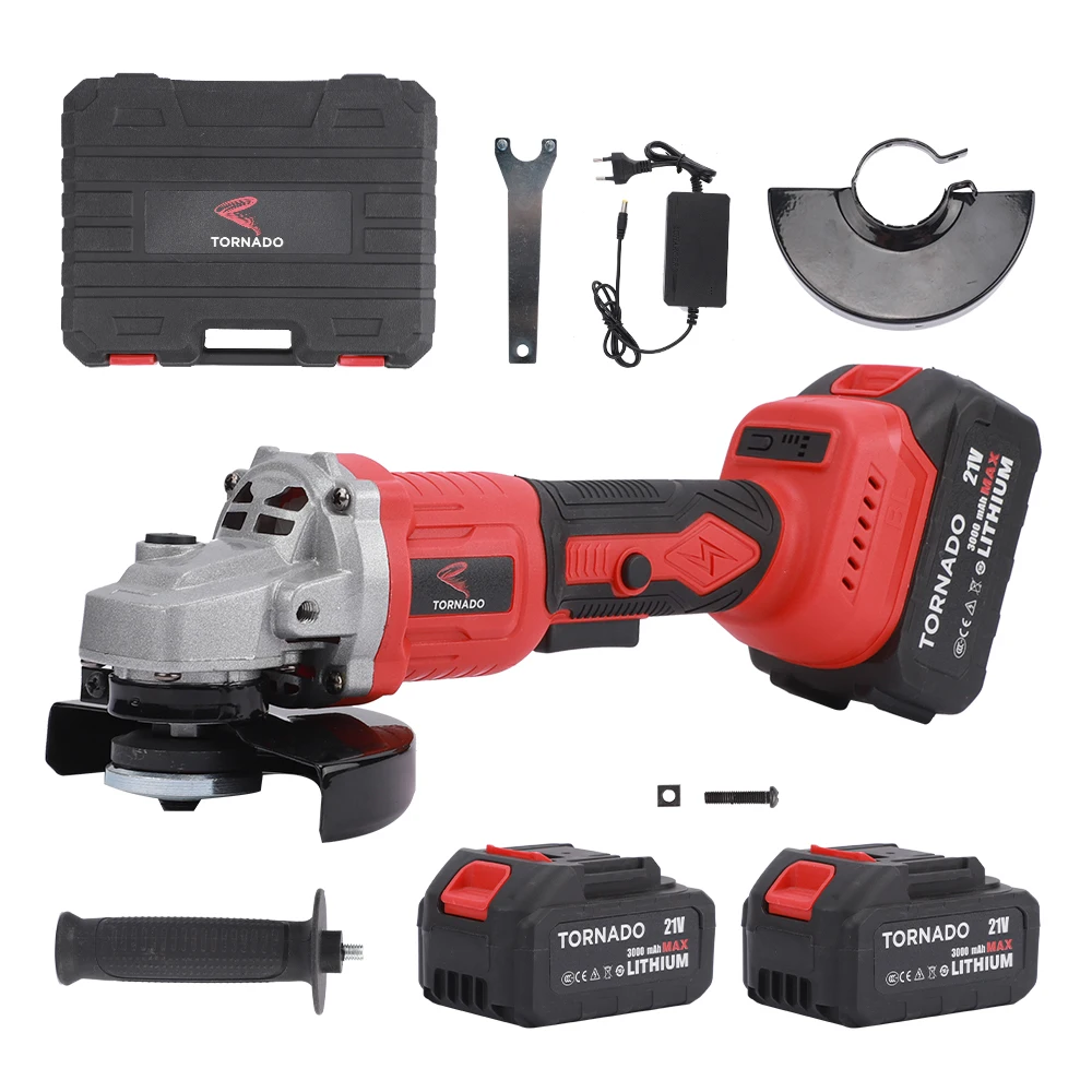21V Brushless Angle Grinder 125MM Cordless Angle Cutting Grinding Machine Set Battery 3000mah