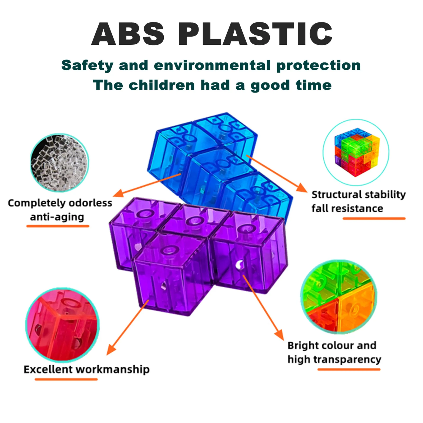 BEST 54 guide cards building blocks puzzle colorful kids 7 multi shapes magnetic blocks fidget sensory toys for children