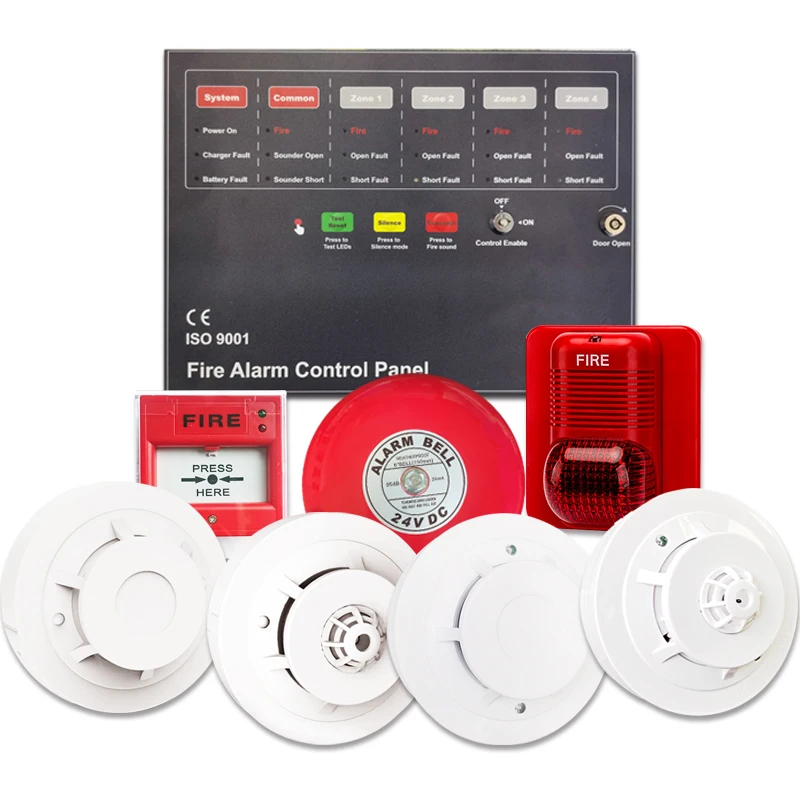 1/2/4 Area fire alarm control panel system control panel Addressable Conventional Smoke Heat Fire Alarm Control Panel