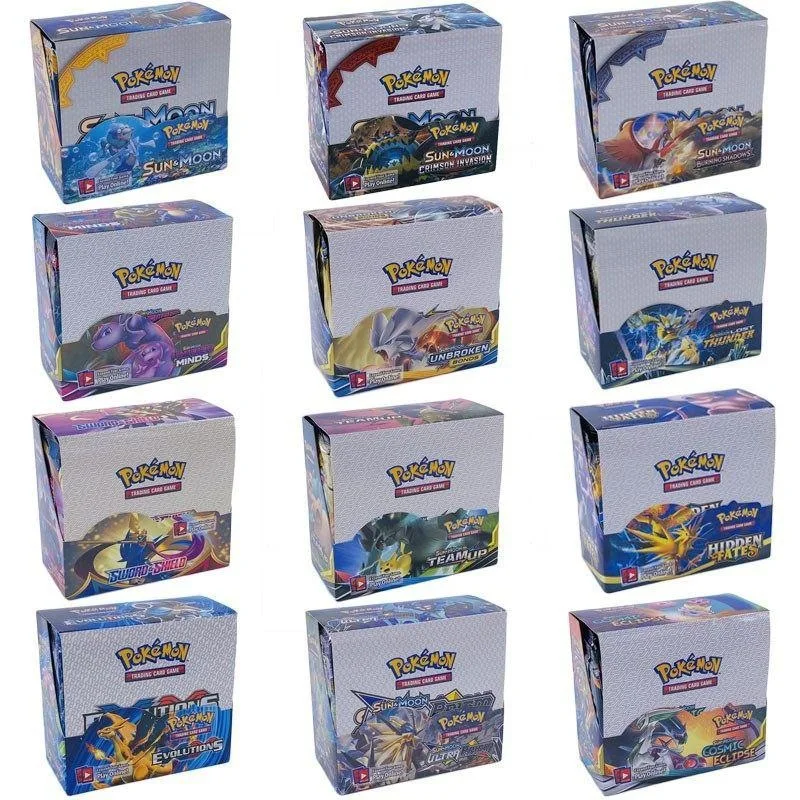 Allogogo 324pcs English Pokemoned Cards Booster Box Sun & Moon Evo Esk Playing Card Trading Card Game Toys Collection