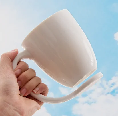 High-Value Household Suspended Ceramic Water Cup Simple Custom Logo Office and Back to School Coffee Mug Europe Design Style