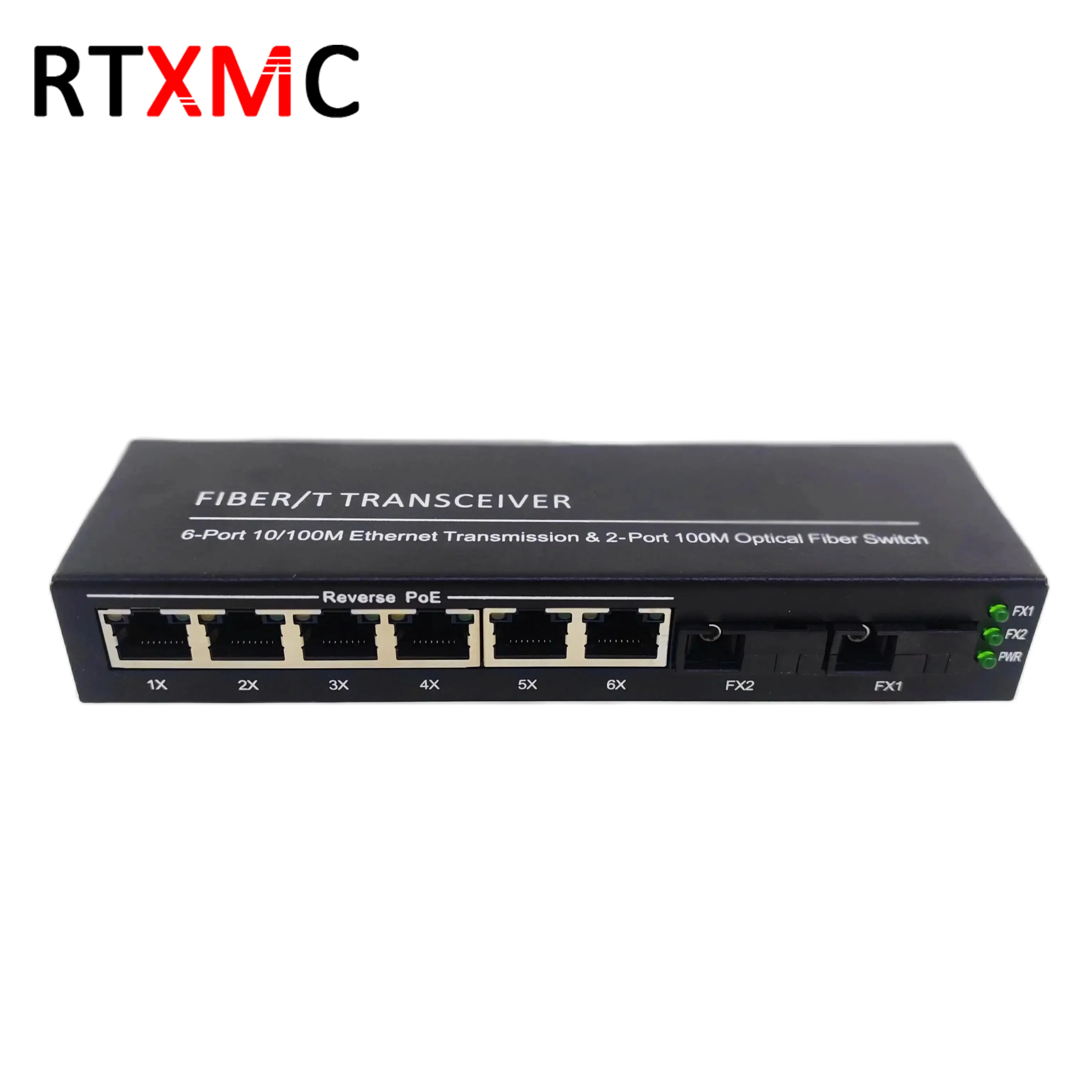 Fiber Optic Switch 10/100M 8 Port Reverse Poe Switch 2 SC 6 RJ45 Fast Ethernet Switch Fiber Optical Media Converter 2 FO 6 LAN