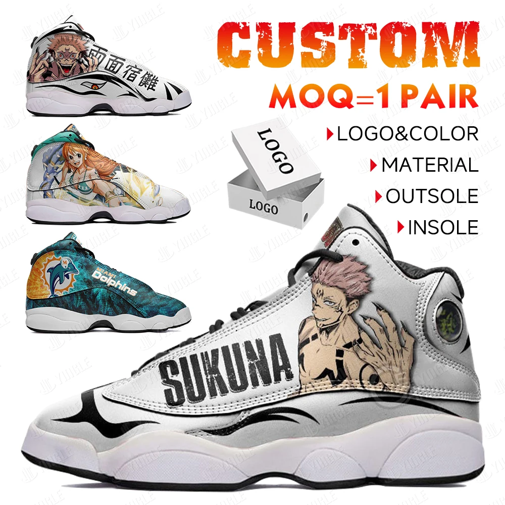 Sneakers,Print Design Make Your Own Wholesale Nick Air Retro 13 High Top Quality Name Brand Anime Custom Logo Basketball Shoes