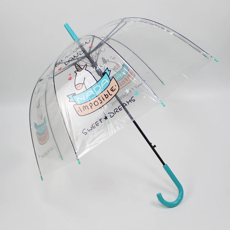 Auto Open Clear Classic Bubble Birds stick fashion lovely pvc transparent dome umbrella