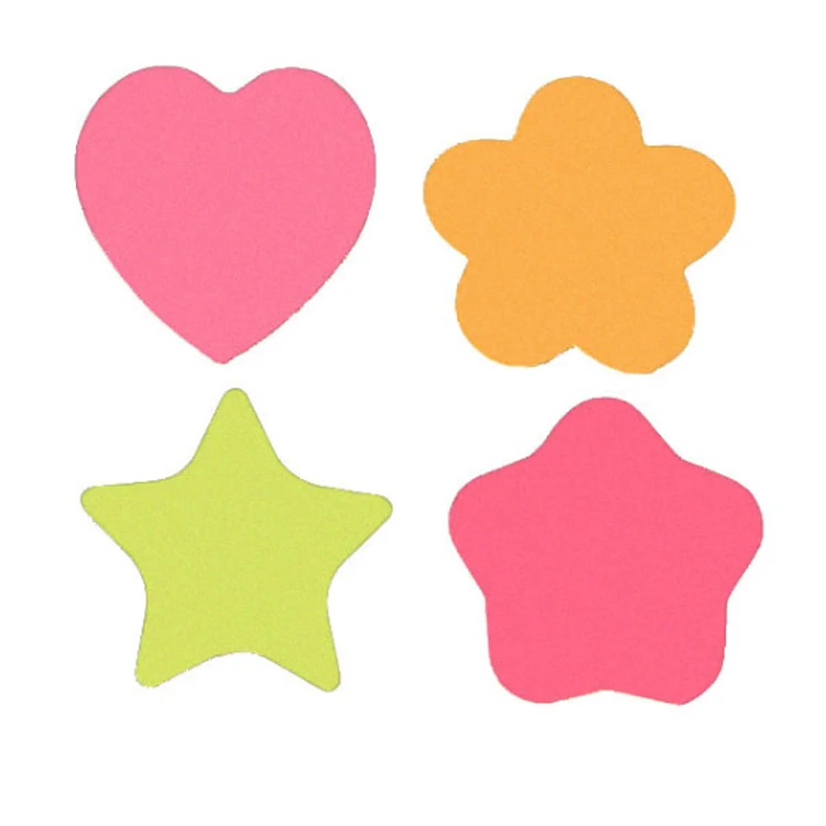 Self-adhesive Eco-friendly Cartoon Pink Yellow Color Custom Sticky Notes Cute Memo Pad