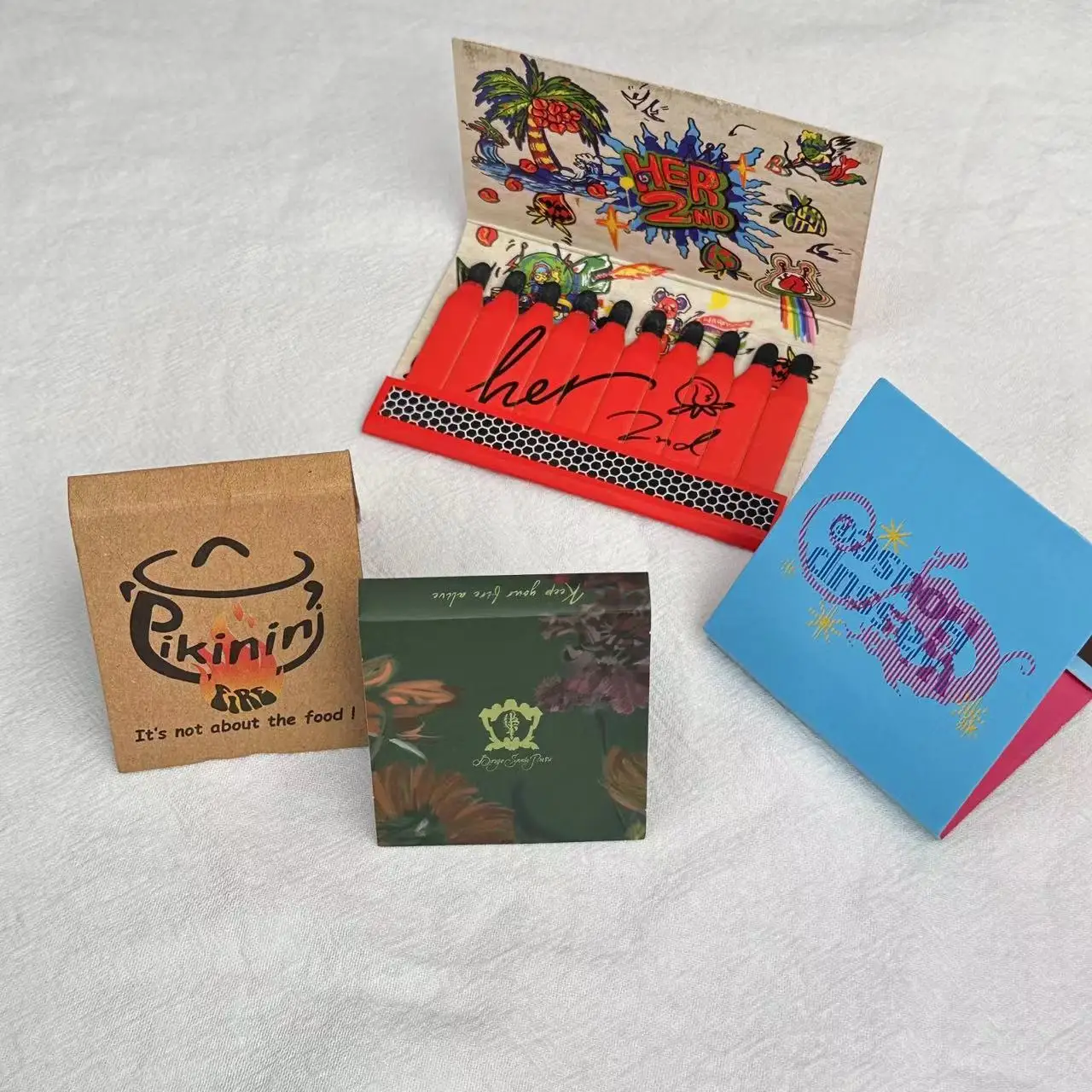 RSP Customized size design for matchbooks logo full-color printing household cigar matches vintage matchbooks