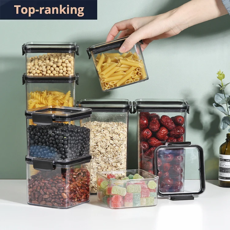 4pack 8pack Airtight Food Storage Containers Air Tight Plastic Pet Food Storage Containers Set With Lids