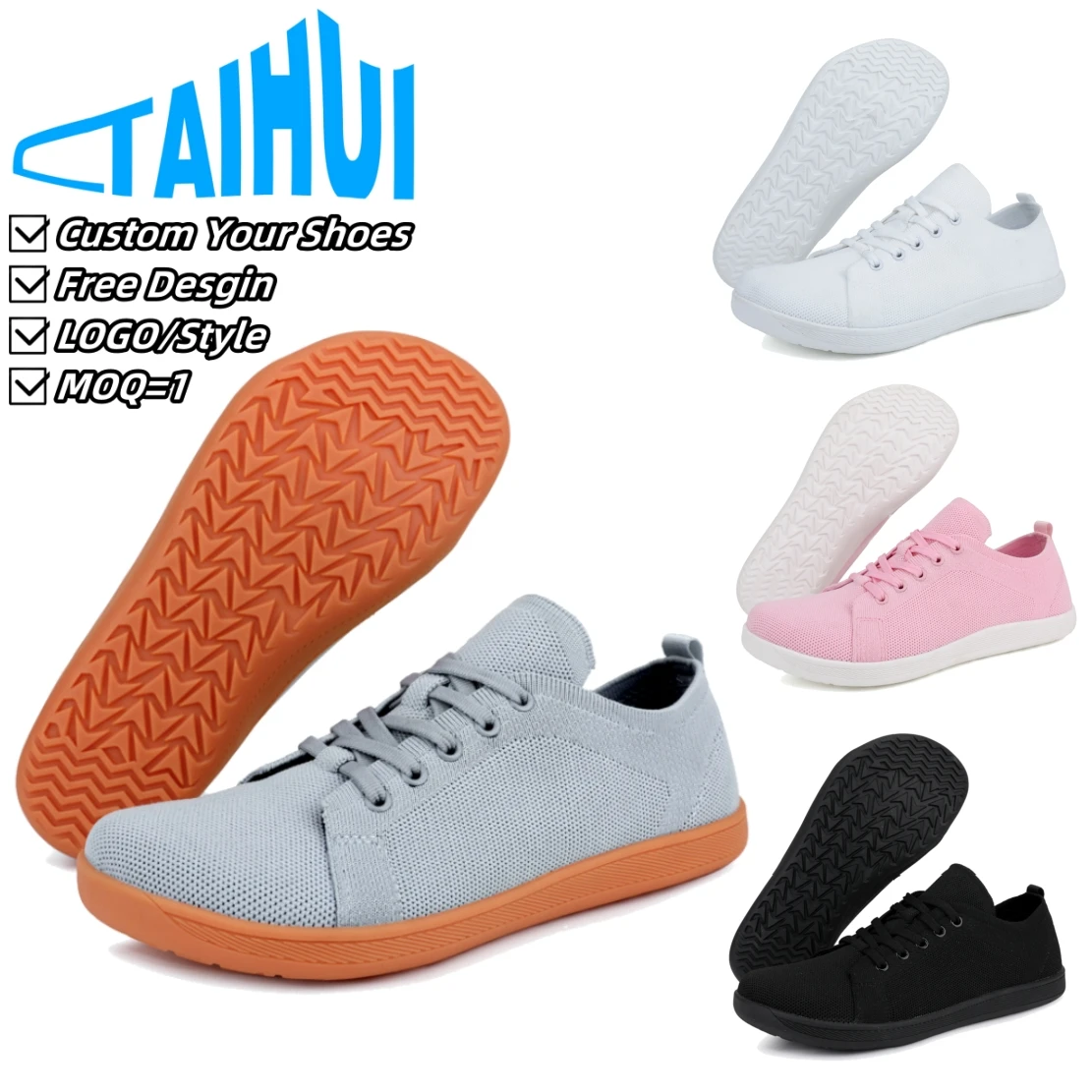 Designer Custom Sneaker Manufacture Wholesale Woman Casual Water Shoes Running Wide Toe Shoes Fashion Barefoot Shoes For Man
