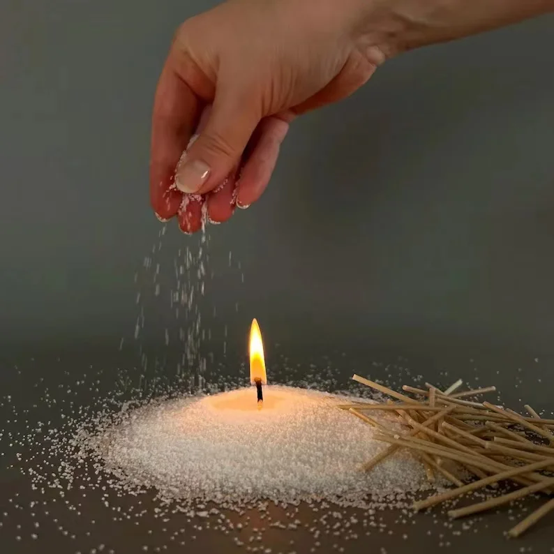 Wholesale Powder Gift Candle Sand Wax Granulated Dust Wax 1kg 2.2lb + 20 wicks 8cm
