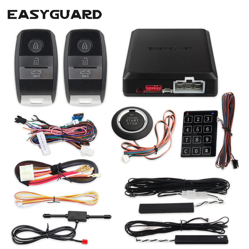 Система автомобильной сигнализации EASYGUARD EC002-K2 RFID PKE Пассивный бесключевой доступ к паролю удаленный запуск двигателя