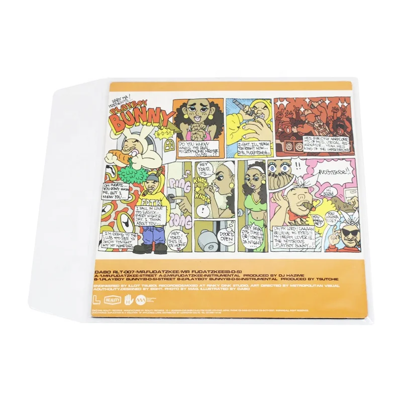 12 inch vinyl record PVC sleeves LP albums cover Vinyl Record Outer Sleeve with Lip (Pack 25)