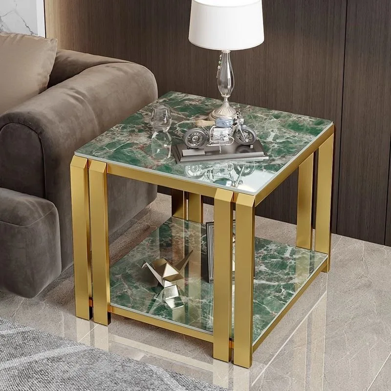 Metal Stainless Steel Leg Base sit and standing Round Glass Top Small Coffee Table