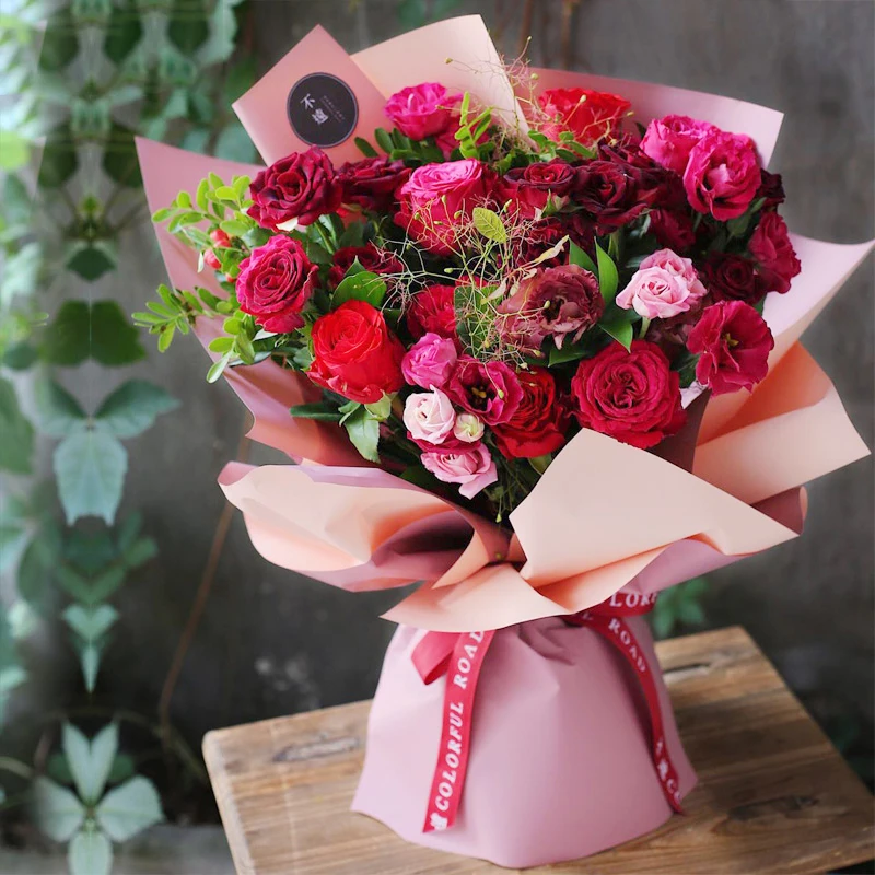 Recycled Waterproof Flowers Wrapping Paper double color Matte Flowers Bouquet Packaging paper