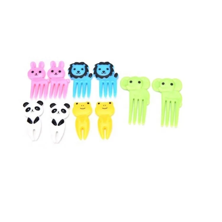 Миниатюрные аксессуары Bento, пищевые вилки для фруктов для вечеринок с милыми животными