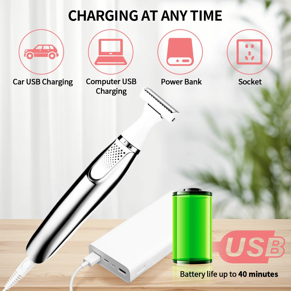 Multifunction 6 IN 1 USB Rechargeable Electric Razors for Ladies epilator Electric body Shaver set for Women