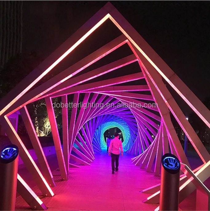 3D LED Time Tunnel New Arch Motif Light Stainless Steel Water-proof Lamp Landscape Garden Park Gate Door Plaza Lighting