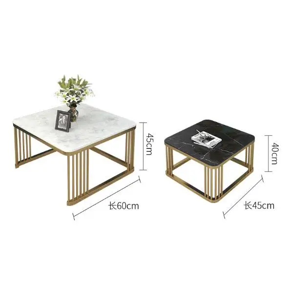 Simple Nordic style marble combination side table furniture  sofa center table square table