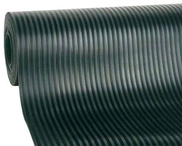 SBR EPDM NBR Safety Anti Slip Fine Wide Ribbed Corrugated Rubber Floor Mat