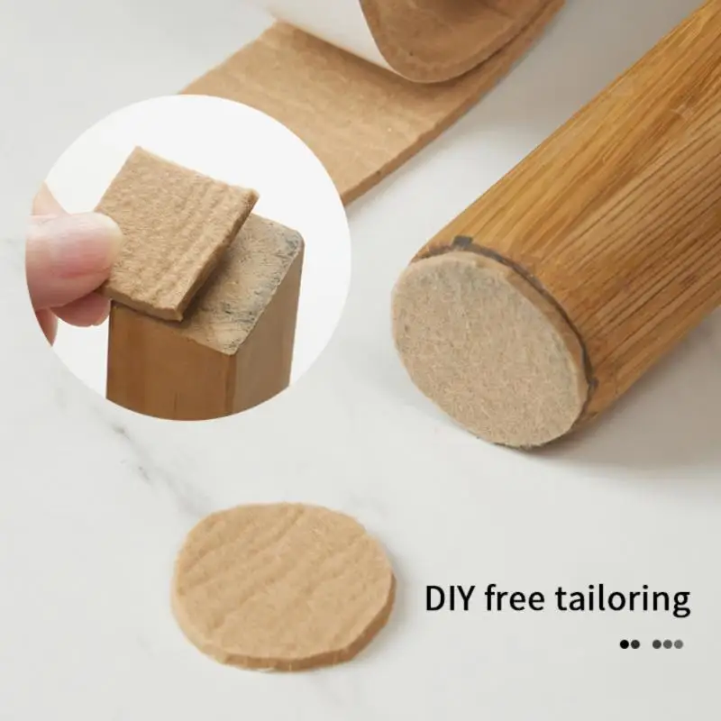 Best Price Custom 1/2 inch Non-slip Brown Black Table Desk Furniture Chair Leg Foot Protector Felt Pads