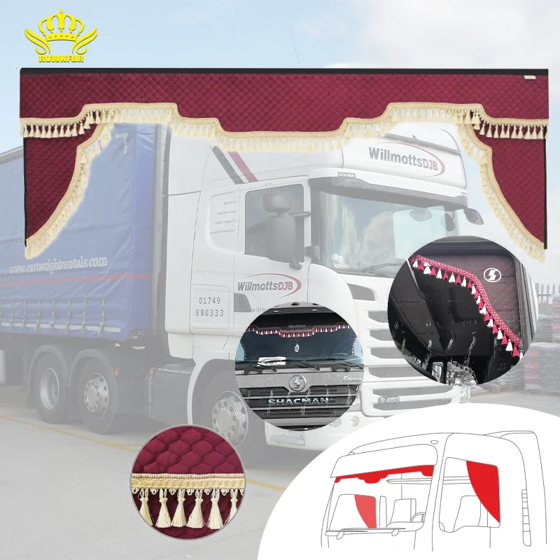 Universal truck front and sleep space curtains for Sitrak/VOLVO FH/SCANIA /MAN TGA TGX/ACTROS/Howo/DAF 105