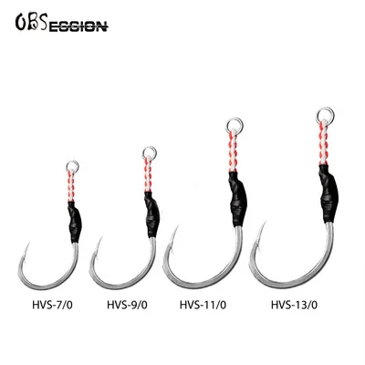 WCH49 2pcs/bag Fish hook manufacturers wholesale heavy-duty barbed fish hooks with high carbon steel solid loops of PE